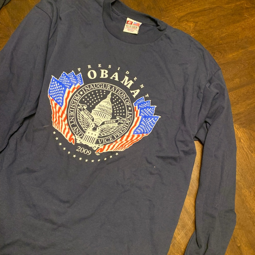 Bayside long sleeve Obama Biden 2009 inauguration shirt commemorative